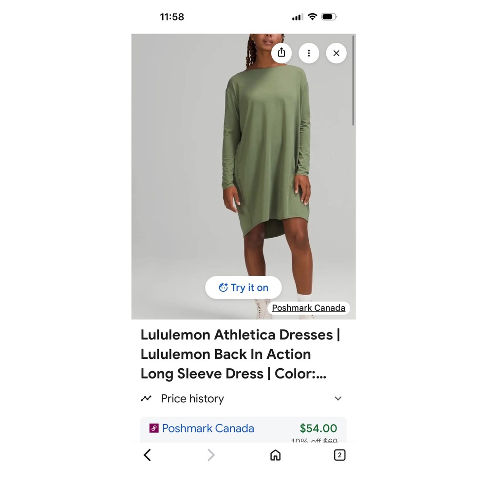 LULULEMON Back in action dress women 8 pink long sleeve boat neck oversized mini